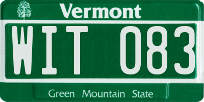 VT license plate WIT083