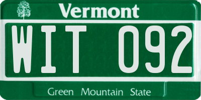 VT license plate WIT092