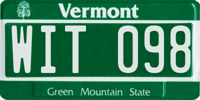 VT license plate WIT098