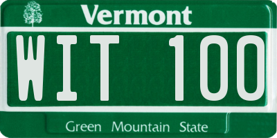 VT license plate WIT100