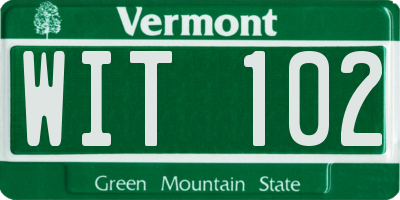 VT license plate WIT102