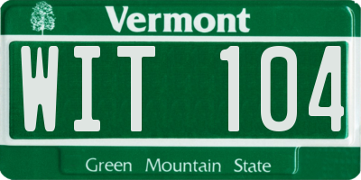 VT license plate WIT104