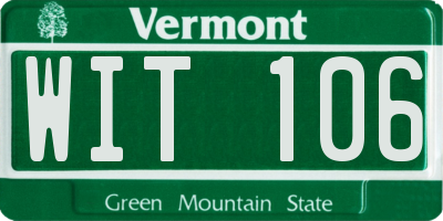 VT license plate WIT106