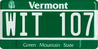 VT license plate WIT107