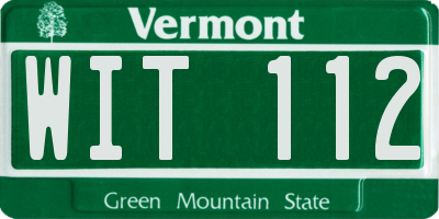 VT license plate WIT112