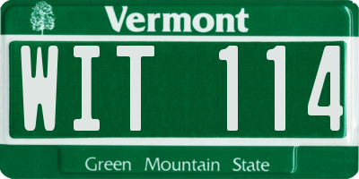 VT license plate WIT114