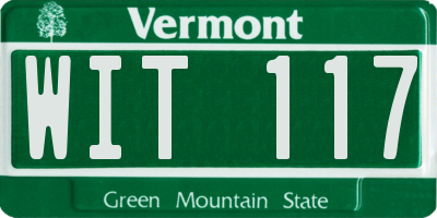 VT license plate WIT117