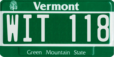 VT license plate WIT118