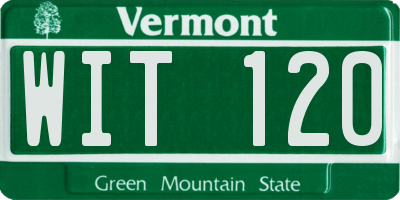 VT license plate WIT120