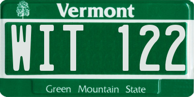 VT license plate WIT122