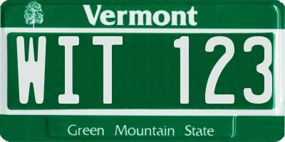 VT license plate WIT123