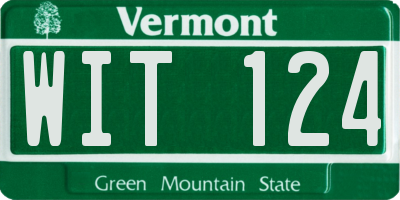 VT license plate WIT124