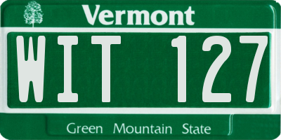 VT license plate WIT127