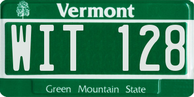 VT license plate WIT128