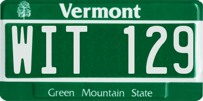 VT license plate WIT129