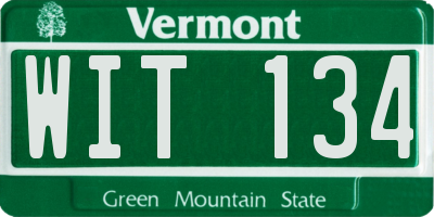 VT license plate WIT134