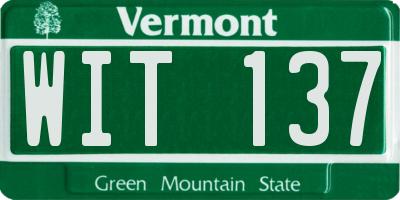 VT license plate WIT137