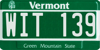 VT license plate WIT139