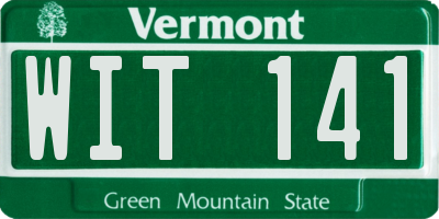 VT license plate WIT141