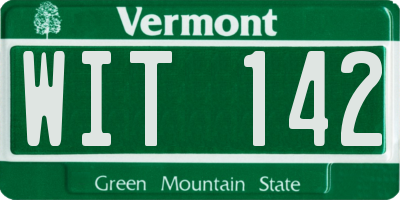 VT license plate WIT142