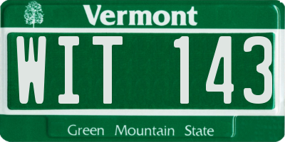 VT license plate WIT143