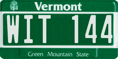 VT license plate WIT144