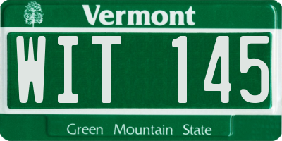 VT license plate WIT145