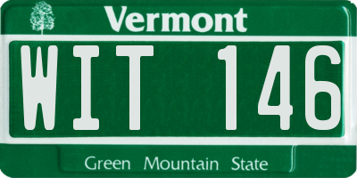 VT license plate WIT146