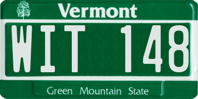 VT license plate WIT148