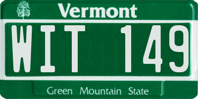 VT license plate WIT149