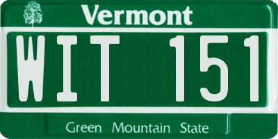 VT license plate WIT151