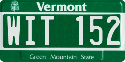 VT license plate WIT152