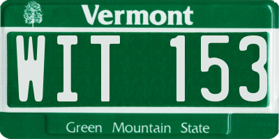 VT license plate WIT153