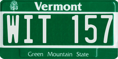 VT license plate WIT157