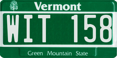 VT license plate WIT158