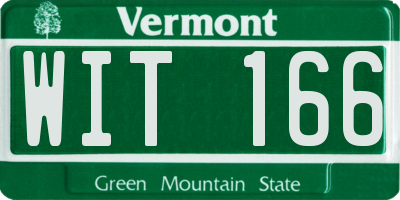 VT license plate WIT166