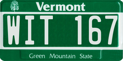 VT license plate WIT167