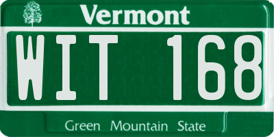 VT license plate WIT168