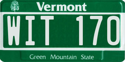 VT license plate WIT170