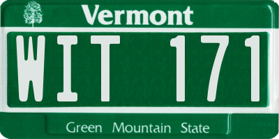 VT license plate WIT171