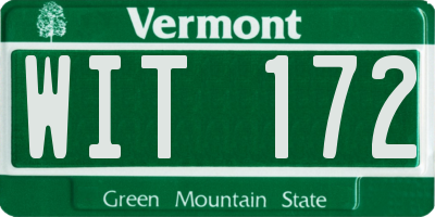 VT license plate WIT172
