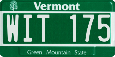VT license plate WIT175