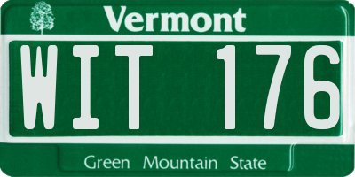 VT license plate WIT176