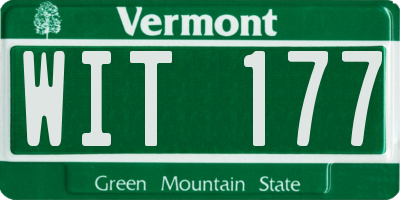 VT license plate WIT177