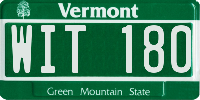 VT license plate WIT180