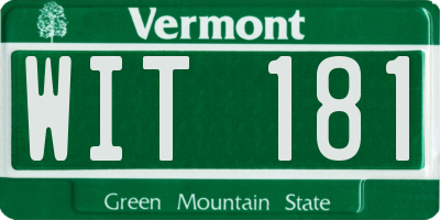 VT license plate WIT181