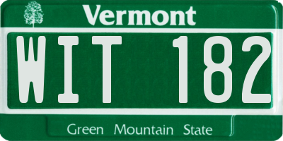 VT license plate WIT182