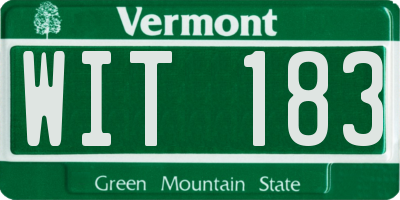 VT license plate WIT183