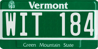VT license plate WIT184