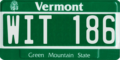 VT license plate WIT186